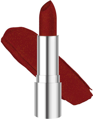 Latixmat GOLDEN DUST SHIMMERY SHINY MULTI PURPOSE GLITTERY MATTE LIPSTICK(Jam Red, 3.8 g)