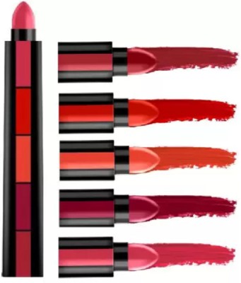 Yuency 5 in 1 Pocket Matte Lipstick(MULTICOLOR, 7.5 g)