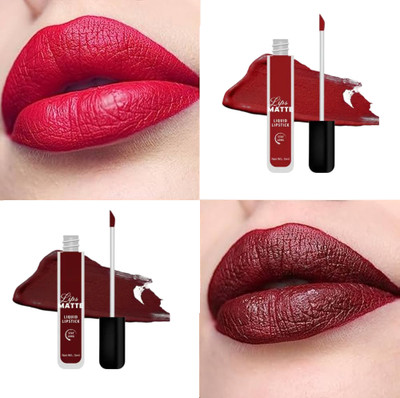 Sheny Waterproof Matte Liquid Lipstick Combo Pack Of 2(Red ,maroon ) pack of-2(red, maroon, 10 ml)