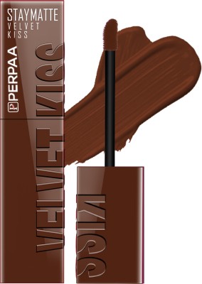 Perpaa Velvet Kiss Waterproof & Long-Lasting Matte Liquid Lipstick(Dark Brown, 3.5 ml)