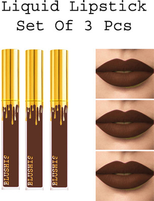 BLUSHIS Non Transfer Smudge Proof Longlasting Sensational Liquid Matte Lipstick(DARK BROWN, 12 ml)