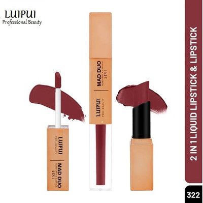 Luipui Mad-Duo 2 in 1 Pro Beauty Liquid Lipstick Get Matte that Lasts Long(MONZA, 4 ml)