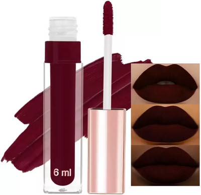 EVERERIN Soft matte Smudge Proof Long lasting Liquid Matte Lipstick Rich Maroon(MAROON, 6 ml)