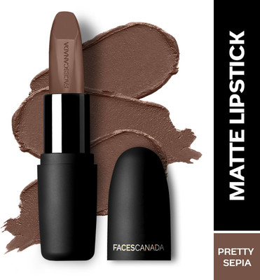 FACES CANADA Weightless Matte Hydrating Lipstick with Almond Oil(Pretty Sepia 08, 4.5 g)