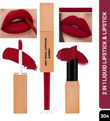 GABBU Korean LIQUID MATTE WITH CRAYON LIPSTICK BEST LIPSTICK 2 IN 1(dark pink, 7 g)