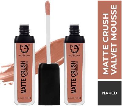 MATTLOOK Matte Crush Velvet Mousse Lipstick, Naked (10ml) Pack of 2(Naked, 10 ml)