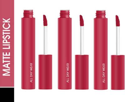 Luipui NEW MATTE CRUSH FADE & NON TRANSFER PROOF LIPSTICK FOR ALL DAY WEAR PACK OF 3(VERY ME, 36 ml)
