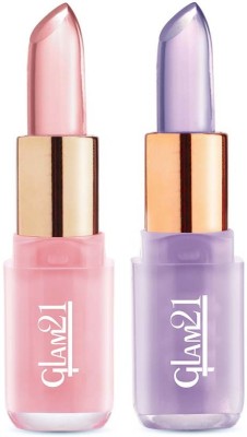 Glam21 Jelly Pop Color Change Fruity Gel Lipstick Soft Lips | Waterproof Glossy Finish(Blueberry Purple-03+Cranberry Pink-01, 7 g)