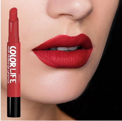 Yuency Lips Long Lasting Non Transfer Creamy Matte Lipstick(Ruby Red, 2 ml)