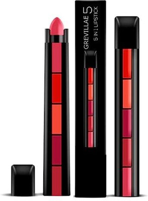 Prettify Gorgeous Fab Red Edition 5 in 1 Pocket Matte Lipstick Pack Of 3(Red Edition, 7.5 g)