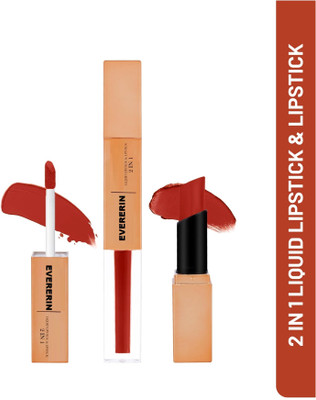 EVERERIN 2in1 Liquid Lipstick Non-Transfer Long-Lasting WaterProof Matte Lipstick(Medium Carmine, 12 ml)