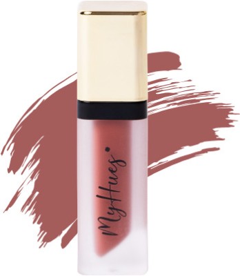 MyHues Lip Comfort Matte Finish Liquid Lipstick Non-Drying Long Lasting Transferproof(Warm Brown (Chashni), 5 ml)