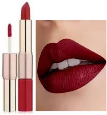 Luipui trending maroon 2 in 1 matte lipstick waterproof pack of 1(maroon, 6 g)