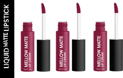 Luipui NEW MATTE CREAMY FADE & NON TRANSFER PROOF LIPSTICK FOR ALL DAY WEAR PACK OF 3(FUCHSIA CHIC, 18 ml)