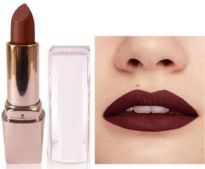 Luipui dark brown matte crayon lipstick pack of 1(brown, 6 g)