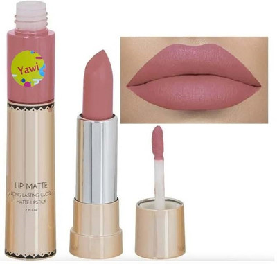 YAWI 2 IN 1 Matte Long Lasting Lipstick(peach, 8 g)