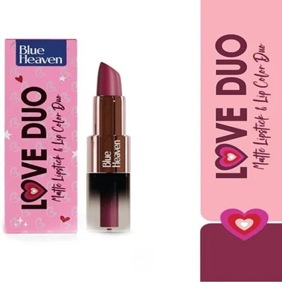 BLUE HEAVEN Love Duo 2 in 1 Dual Sided Lipstick Matte Lipstick 4g & Lip Color 1.5ml(S12, 4 g)