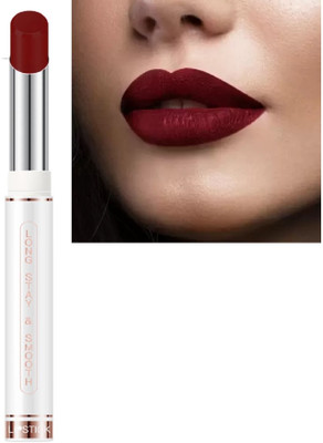HUZURLU smooth matte finish non-transfer liquid lipstick waterproof(maroon, 3.8 g)