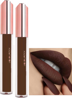 Latixmat Combo Weightless Liquid Matte Lipstick Non-Transfer Matte Dark brown(Dark brown, 6 ml)