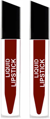 ADJD Combo Non-Sticky Smudge Proof Matte Finish Liquid Deep red Lipstick(Deep red, 8 ml)