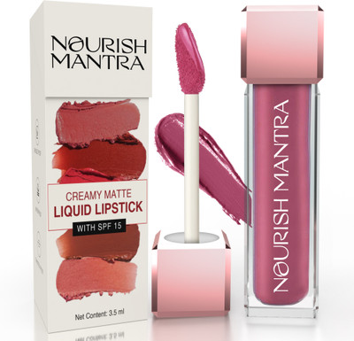 Nourish Mantra Smudge Proof Long Lasting Creamy Matte Liquid Lipstick With SPF 15(Berry Dhamaka, 3.5 ml)