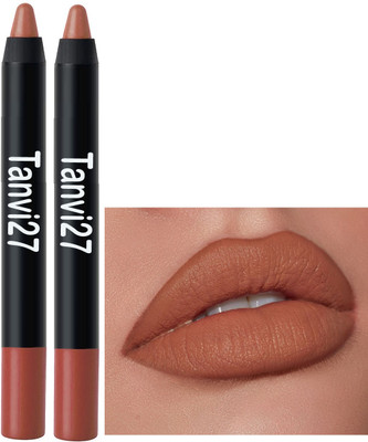 tanvi27 Combo Matte Finish Long Lasting Crayon Light brown Lipstick(Light brown, 7 g)