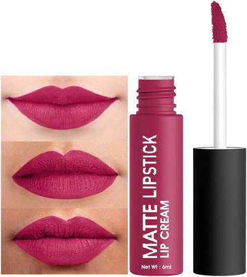 AEPRUY Ultra Intense Matte,Smudge-Proof, Lightweight Matte Lip Cream Lipstick(Pink Glam, 6 ml)