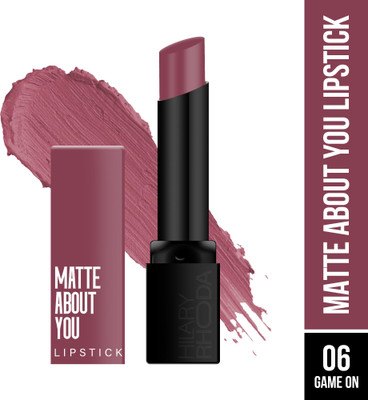 Hilary Rhoda Matte About You Lipstick | Long Lasting & Highly Pigmented | Matte Finish(Game On - Shade 06, 3 g)