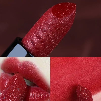 ADJD Diamond Shimmer Glitter & MATTIE MAROON LIPSTICK(RED, 3.6 g)