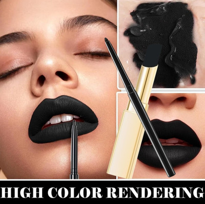 SEUNG MATTE LOOK MAKEUP SET BLACK LIPSTICK WITH LIP LINER(BLACK, 5 g)