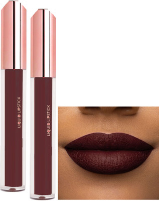 ADJD Combo Transfer Proof Kiss proof Matte Liquid Lipstick Dark maroon(Dark maroon, 6 ml)