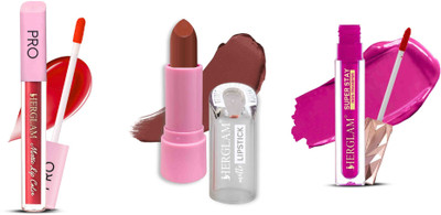 herglam Pro Matte Liquid Lipstick – Long Lasting, Smudge-Proof Red Shade(Multicolor, 10 ml)
