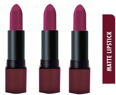 Luipui Trending long lasting purple matte lipstick for matte look pack of 3(PURPLE, 18 g)