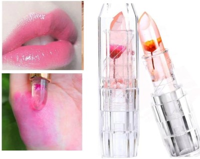 Latixmat Magic Jelly Flower Lipstick Temperature Changing Lipstick Pack of 2(Pink, 20 ml)