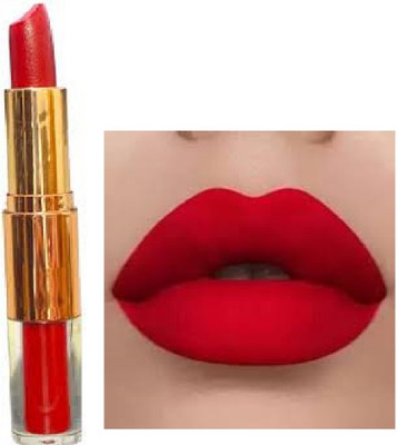 Luipui new WATERPROOF AMZING PERFECT LIPSTCK 2 IN 1 RED MATTE FINISH PACK OF 1(RED, 6 g)