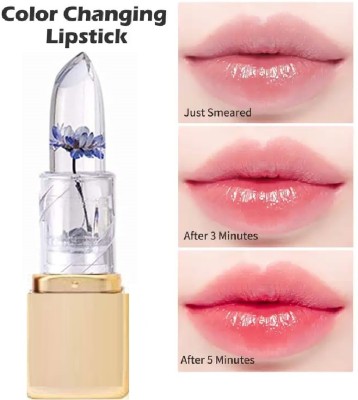 Wonholli Waterproof Jelly Flower Crystal Glossy Lipstick For Women & Girls(Pink, 3 g)