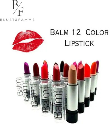 BLUST&FAMME super matte waterproof and longlasting lipstick combo set pack of 12pcls(multi, 4 g)