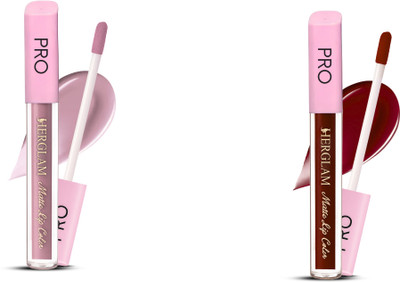 herglam 6 in 1 Lip Velvet Set – Moisture Rich Matte Look(Multicolor, 10 ml)