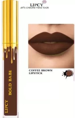 lipcy BOLD BABE Non Transfer Waterproof Bold Sensational Liquid Lipstick(Coffee Brown, 6 ml)