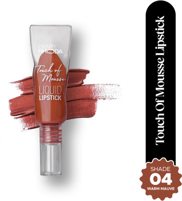 Hilary Rhoda Touch Of Mousse Lipstick | Matte Finish & Long Lasting | Smudge & Water Proof(Warm Mauve - Shade 04, 5 ml)