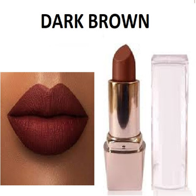 Luipui new waterproof matte lipstick long lasting brown pack of 1(brown, 6 g)