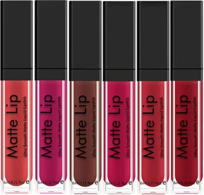 K3NTERPRISES Super Stay Sensational Forever Matte Liquid Lipsticks Combo of 6 pc(Multicolour, 36 ml)