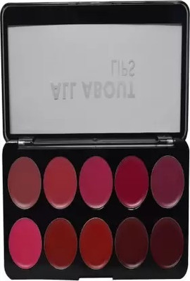 Richee 10 Color Matte Lip Color Palette(Multicolor, 1.7 g)