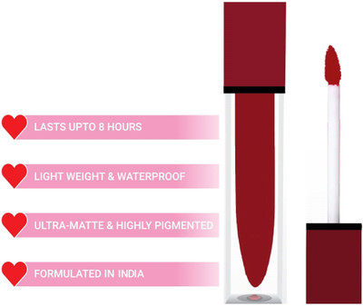 THTC Matte Liquid Lipcolour - Liquid Matte Lipstick 006(Maroon, 8 ml)