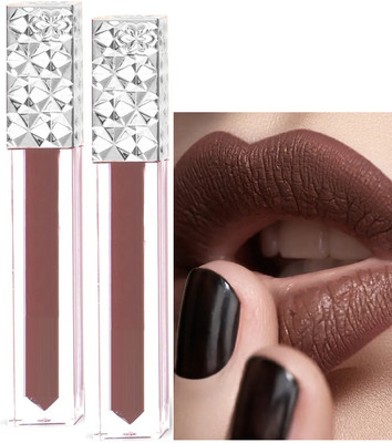 ADJD Combo Non-Drying Transfer-proof Liquid Matte Lipstick Long-Lasting Brown(Brown, 10 ml)