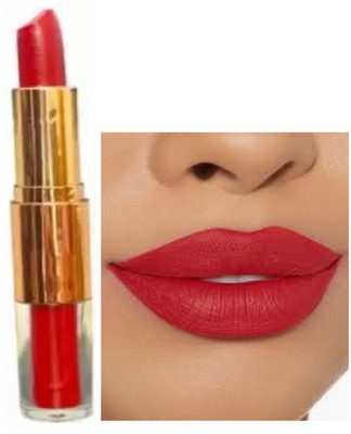 Luipui red 2 in 1 matte finish lipstick pack of 1 awesome(red, 6 g)