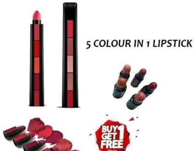 madnika 5 in 1 matte finish 5 Shades lipstick Red edition(RED, 15 g)