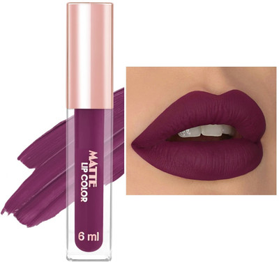 GABBU Transfer Proof Matte Finish Highly Pigmented Deep Color Liquid Lipstick(Purple, 6 ml)