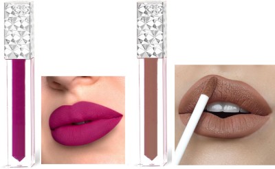 ADJD Smudge Proof Longlasting liquid Matte Lipstick Magenta & Light Brown(MULTICOLOR, 10 ml)