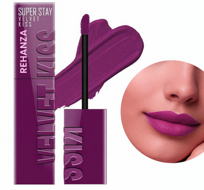 Rehanza Velvet Kiss Liquid Lipstick - Super Stay Matte Long Lasting Purple Shade Women(Purple, 3.5 ml)